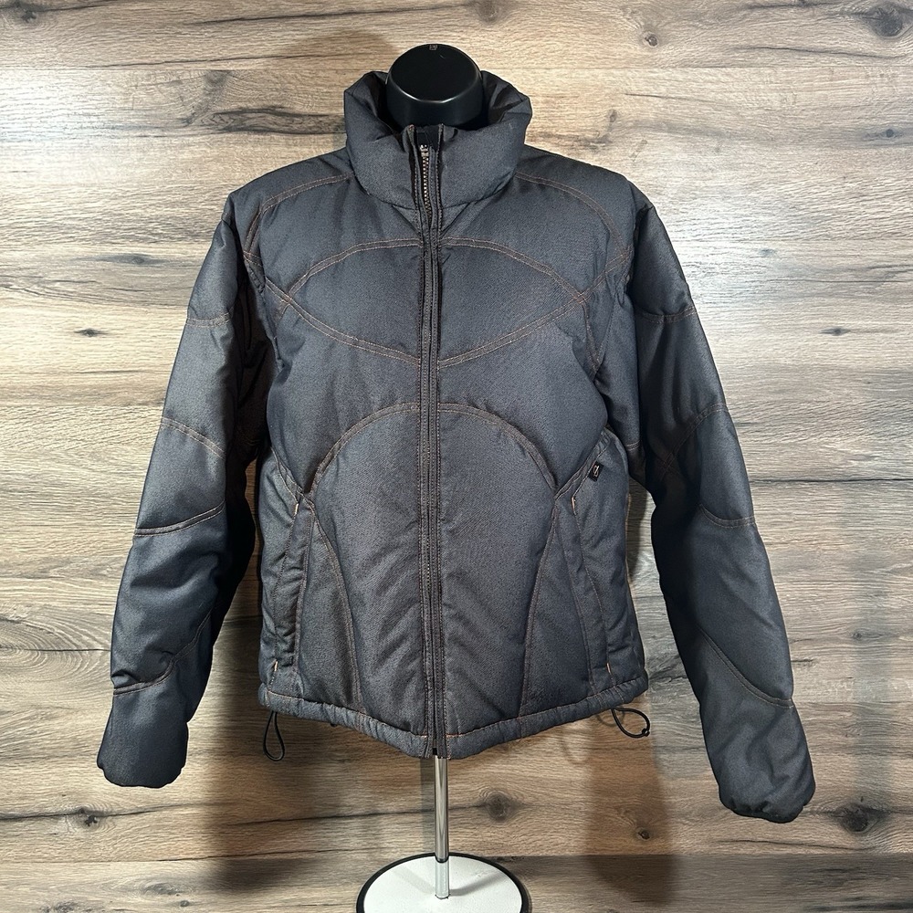 Vintage Obermeyer Goose Down Ski Jacket Gray Coat Women Ladies Size 10